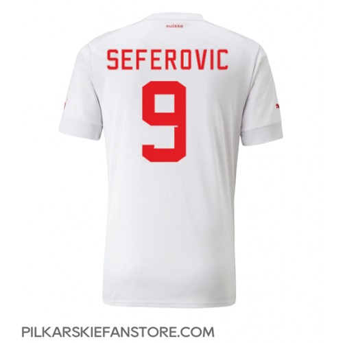 Tanie Strój piłkarski Szwajcaria Haris Seferovic #9 Koszulka Wyjazdowej MŚ 2022 Krótkie Rękawy